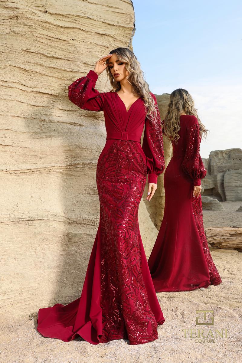 Terani Evenings Dress 252E5129 - Wine