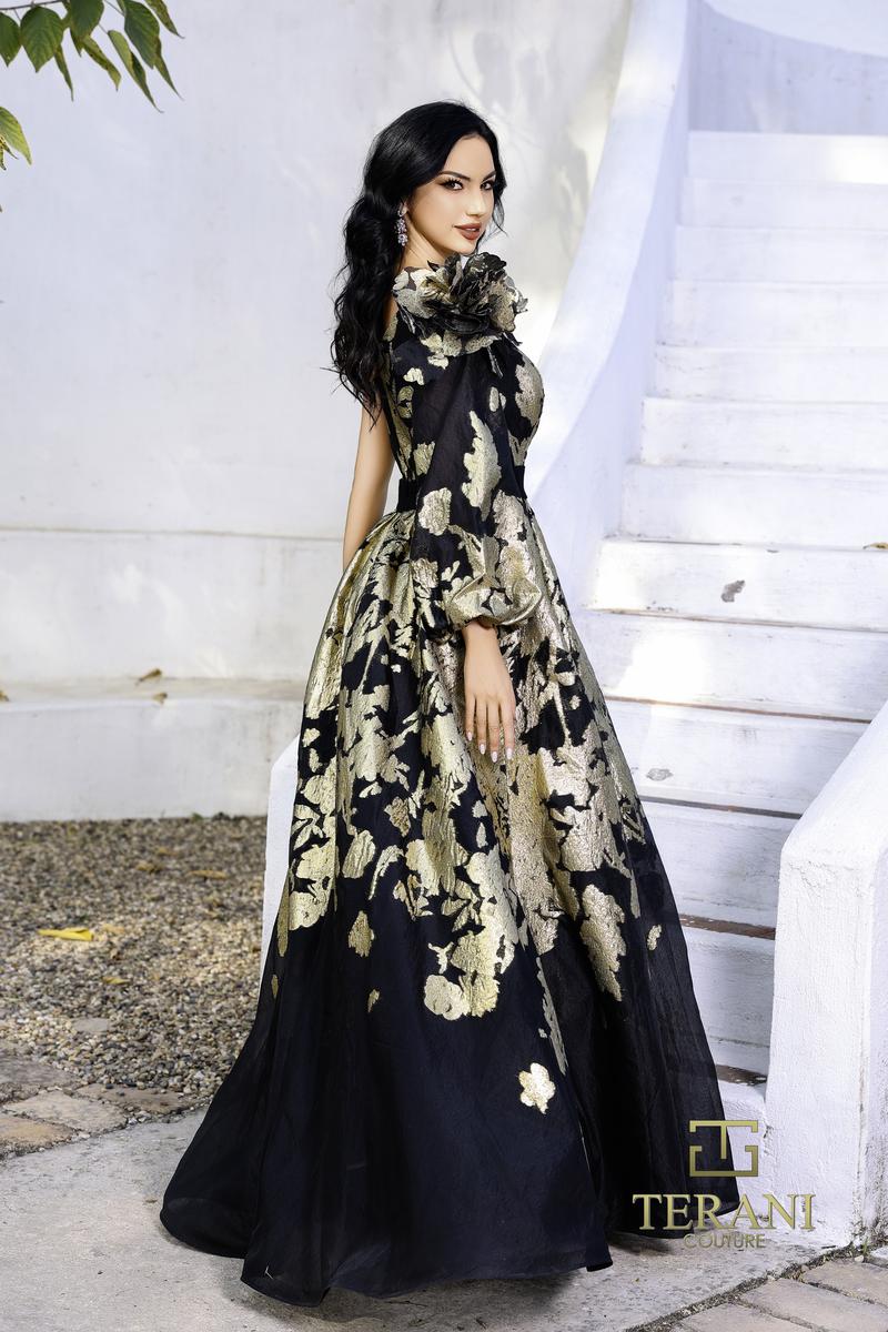 Terani Evenings Dress 252E5140 - Black Gold