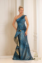 Terani Evenings Dress 252E5159 - Teal Gold