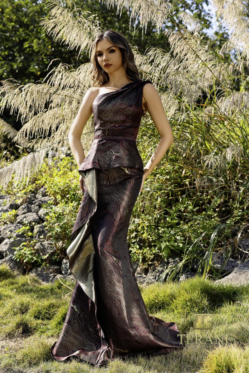 Terani Evenings Dress 252E5159 - Wine Gold