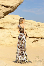 Terani Evenings Dress 252E5167 - Coffee Gold