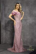 Terani Couture Evening 252E5171 - Mocha Rose
