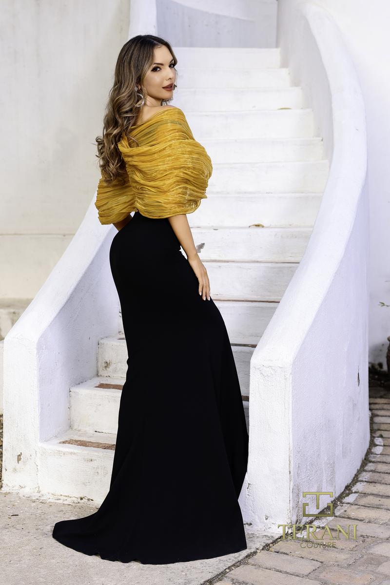 Terani Evenings Dress 252E5181 - Gold Black