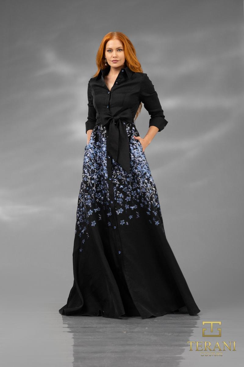 Terani Mother of the Bride Dress 252M5503 - Black Blue