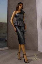 Terani Cocktail Dress 252C5012 - Gunmetal