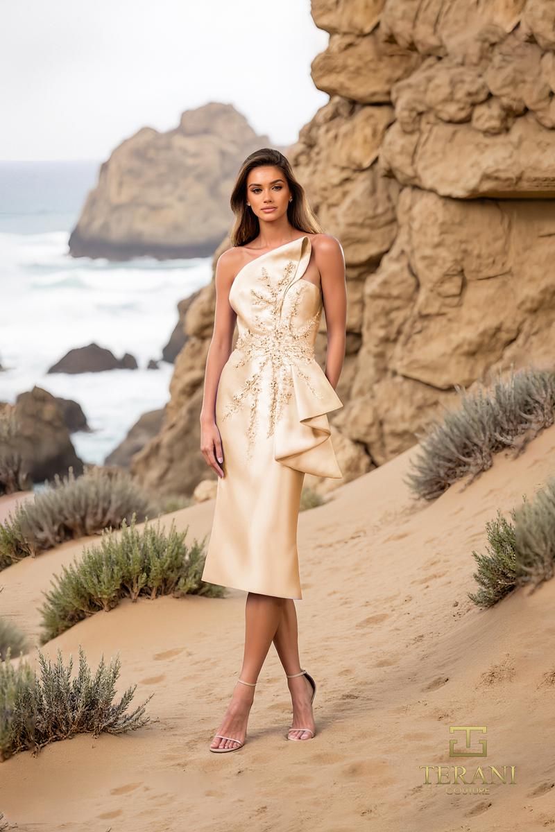 Terani Cocktail Dress 252C5032 - Champagne