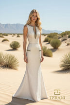 Terani Evenings Dress 252E5119 - Cream