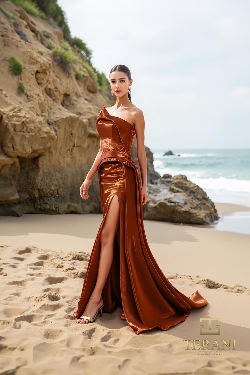 Terani Evenings Dress 252E5150 - Espresso