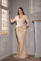 Terani Mother of the Bride Dress 252M5310 - Champagne