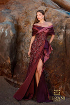 Terani Mother of the Bride Dress 252M5324 - Wine Mauve