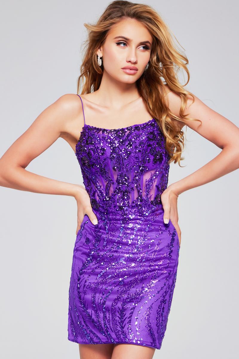 Jovani Short Evening Dress 26183 - Purple