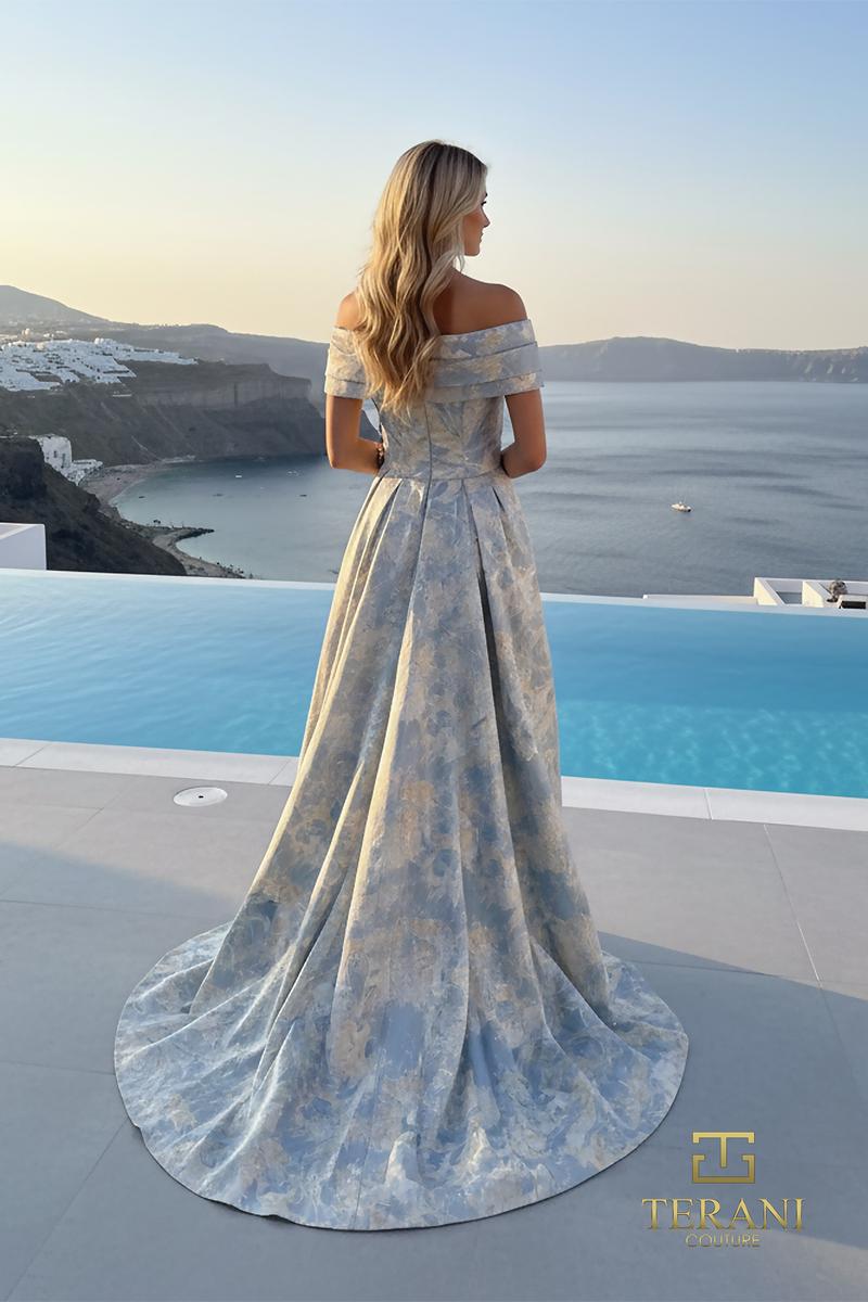 Terani Mother of the Bride Dress 261M6444 - Blue Stone Gold