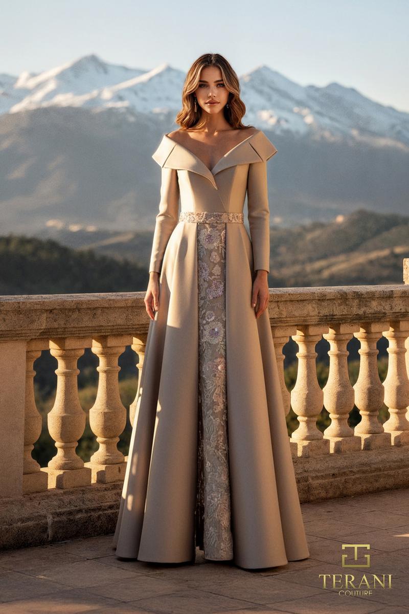 Terani Mother of the Bride Dress 261M6455 - Taupe
