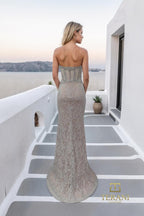 Terani Prom Dress 261P6118 - Silver Nude