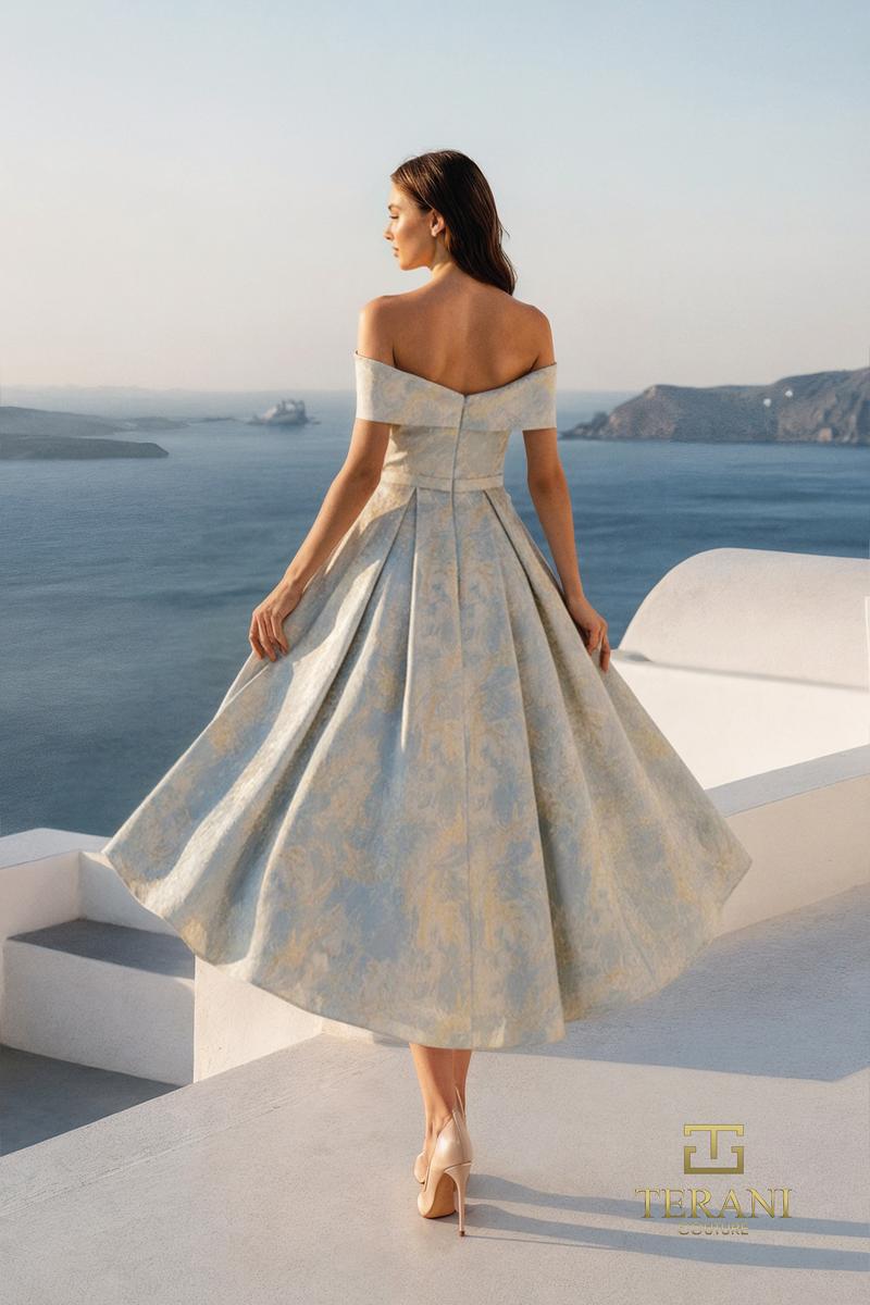 Terani Cocktail Dress 261C6515 - Blue Gold