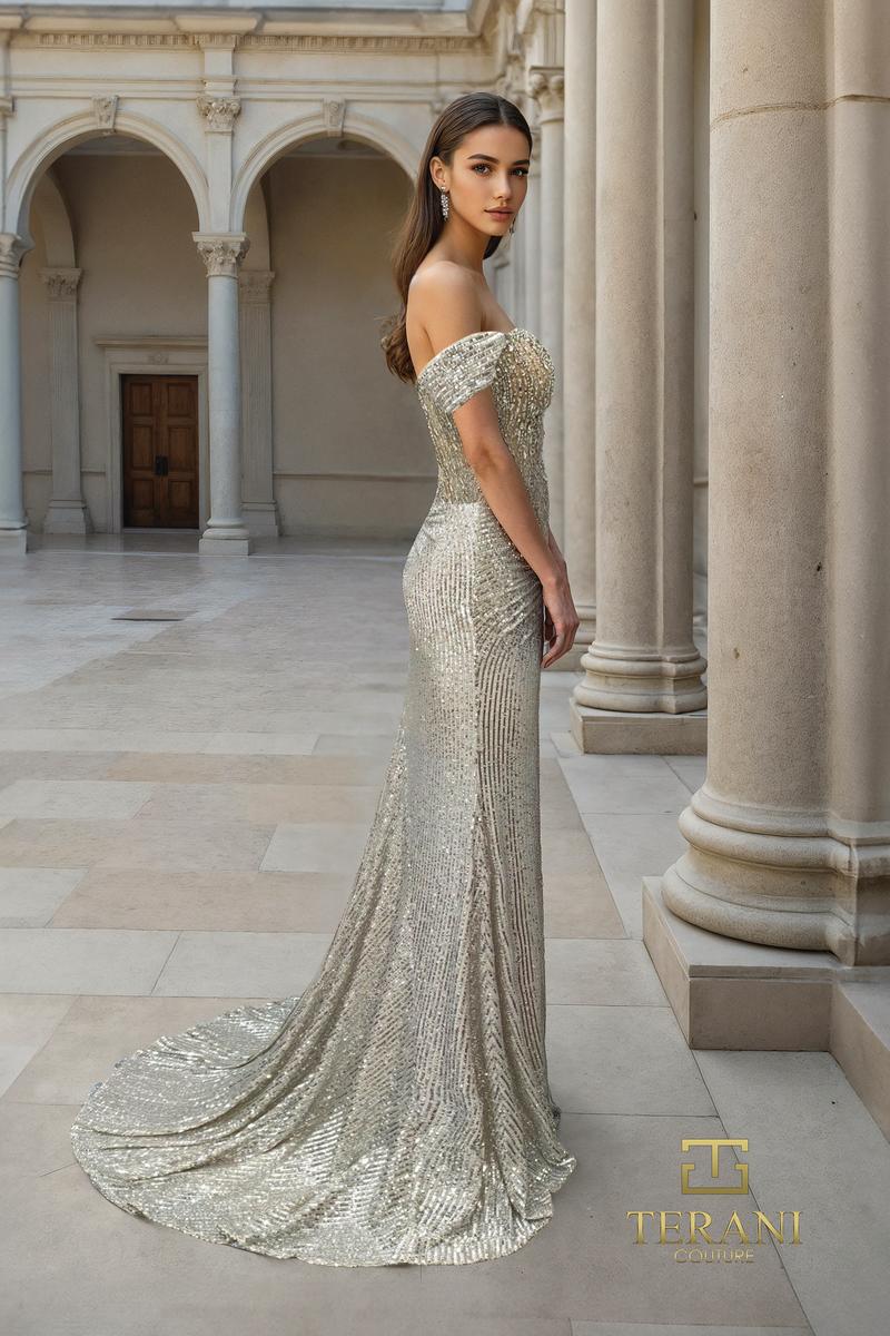 Terani Prom Dress 261P6106 - Champagne Silver