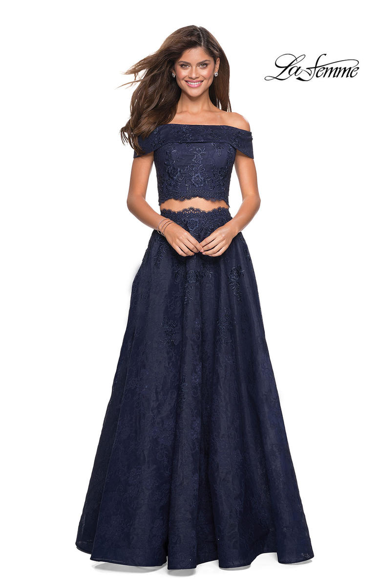 La Femme Dress 27028 - Navy