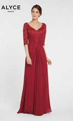 Alyce Black Label Dress 27234 - Wine