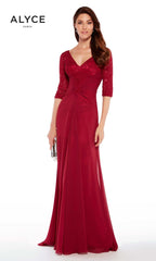 Alyce Black Label Dress 27234 - Wine
