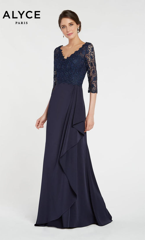Alyce Black Label Dress 27242 - Navy