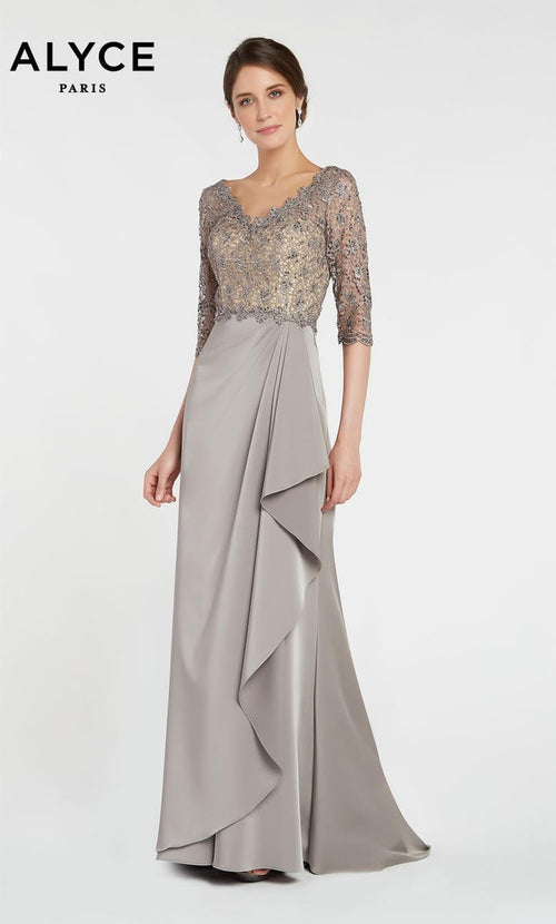 Alyce Black Label Dress 27260 - Charcoal Grey