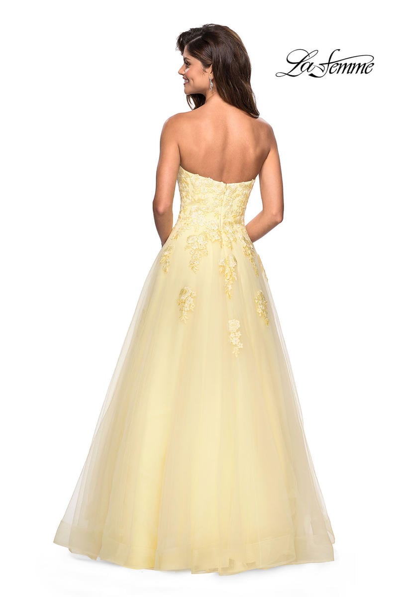 La Femme Dress 27330 - Pale Yellow