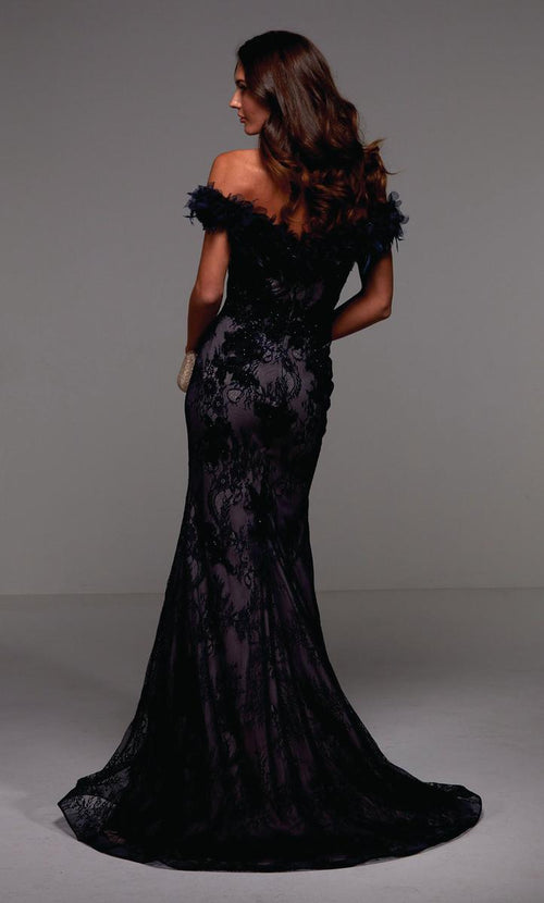 Alyce Black Label Dress 27490 - Navy/Latte