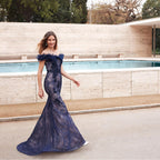 Alyce Black Label Dress 27490 - Navy/Latte