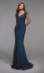 Alyce Black Label Dress 27496 - Blue Opal