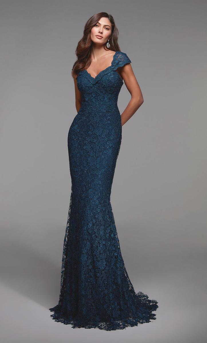 Alyce Black Label Dress 27496 - Blue Opal