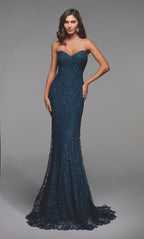 Alyce Black Label Dress 27496 - Blue Opal