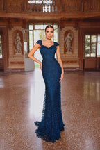 Alyce Black Label Dress 27496 - Blue Opal