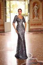 Alyce Black Label Dress 27497 - Grey/Pink Alabaster