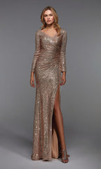 Alyce Black Label Dress 27523 - Light Gold