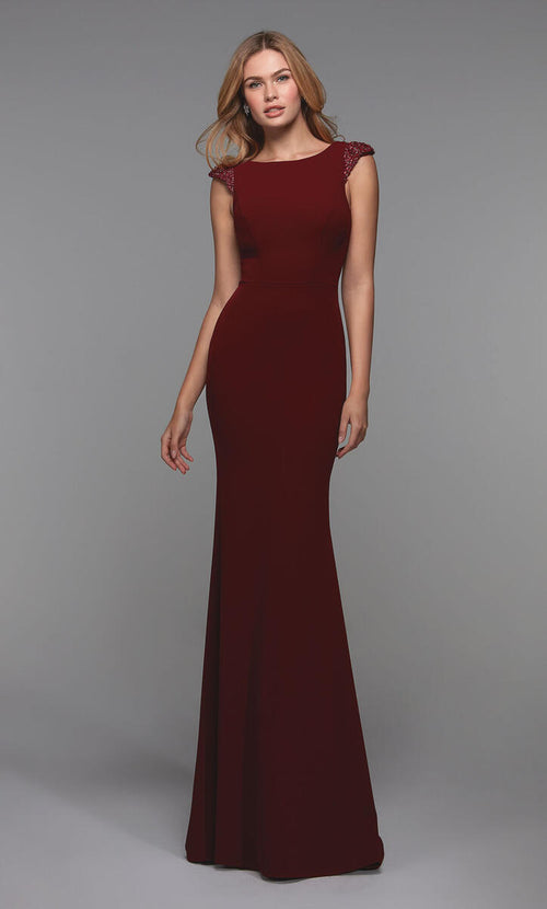 Alyce Black Label Dress 27539 - Burgundy
