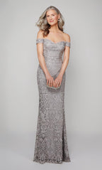 Alyce Black Label Dress 27553 - Silver