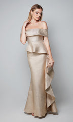 Alyce Black Label Dress 27612 - Gold