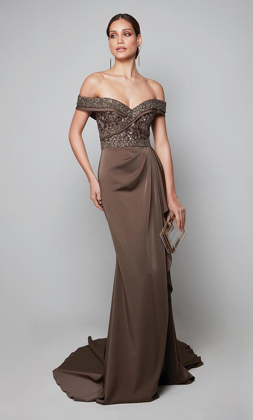 Alyce Black Label Dress 27619 - Taupe