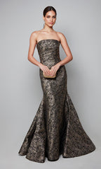 Alyce Black Label Dress 27621 - Gold/Black