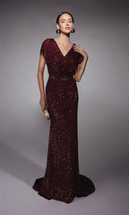 Alyce Black Label Dress 27708 - Wine