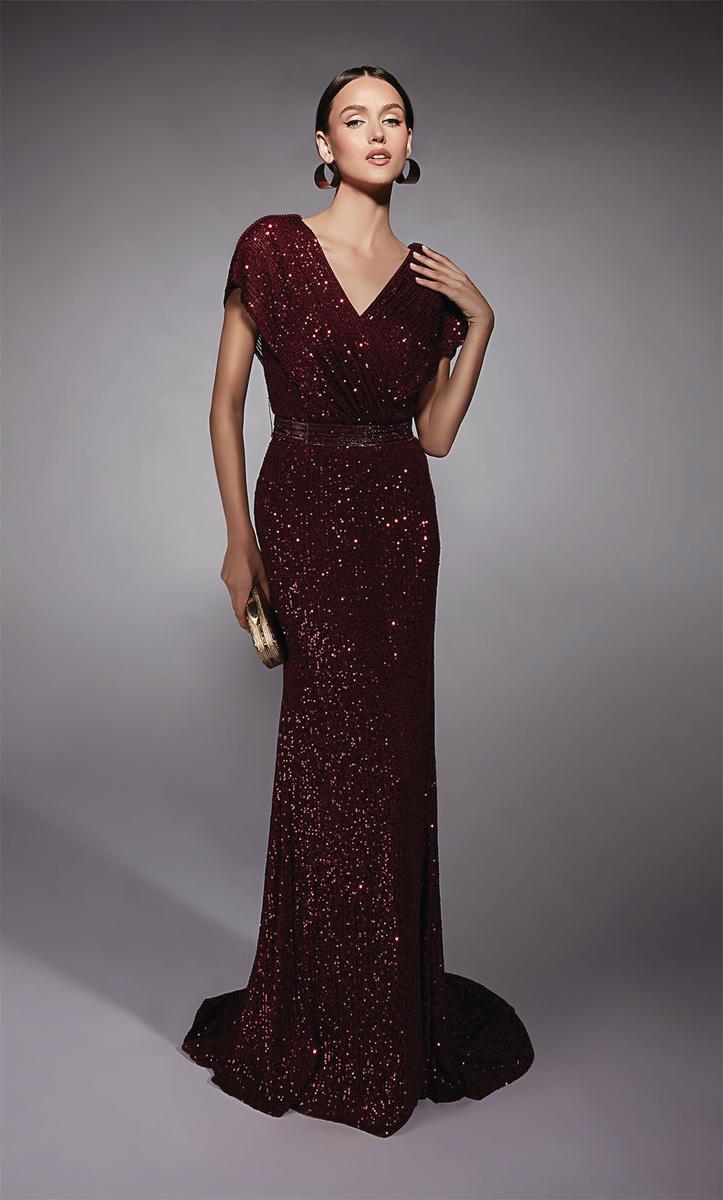 Alyce Black Label Dress 27708 - Wine