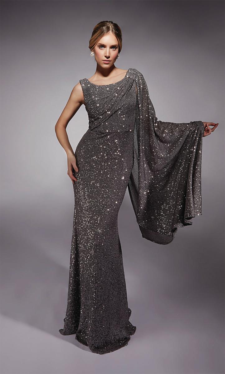 Alyce Black Label Dress 27718 - Grey