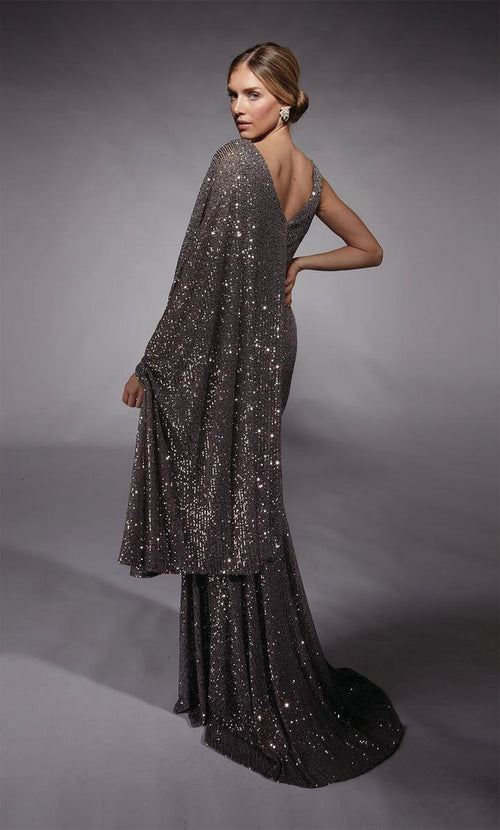 Alyce Black Label Dress 27718 - Grey