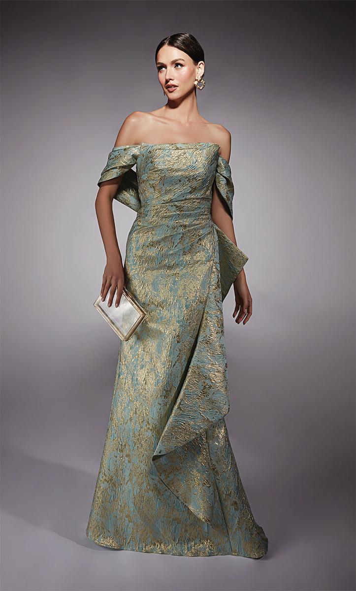 Alyce Black Label Dress 27750 - Sea Glass/Gold