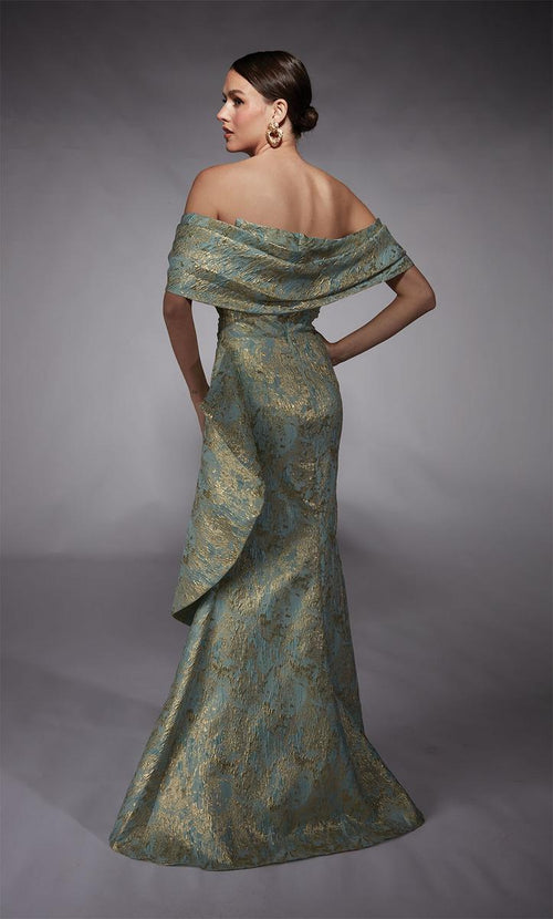 Alyce Black Label Dress 27750 - Sea Glass/Gold