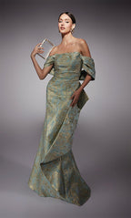 Alyce Black Label Dress 27750 - Sea Glass/Gold