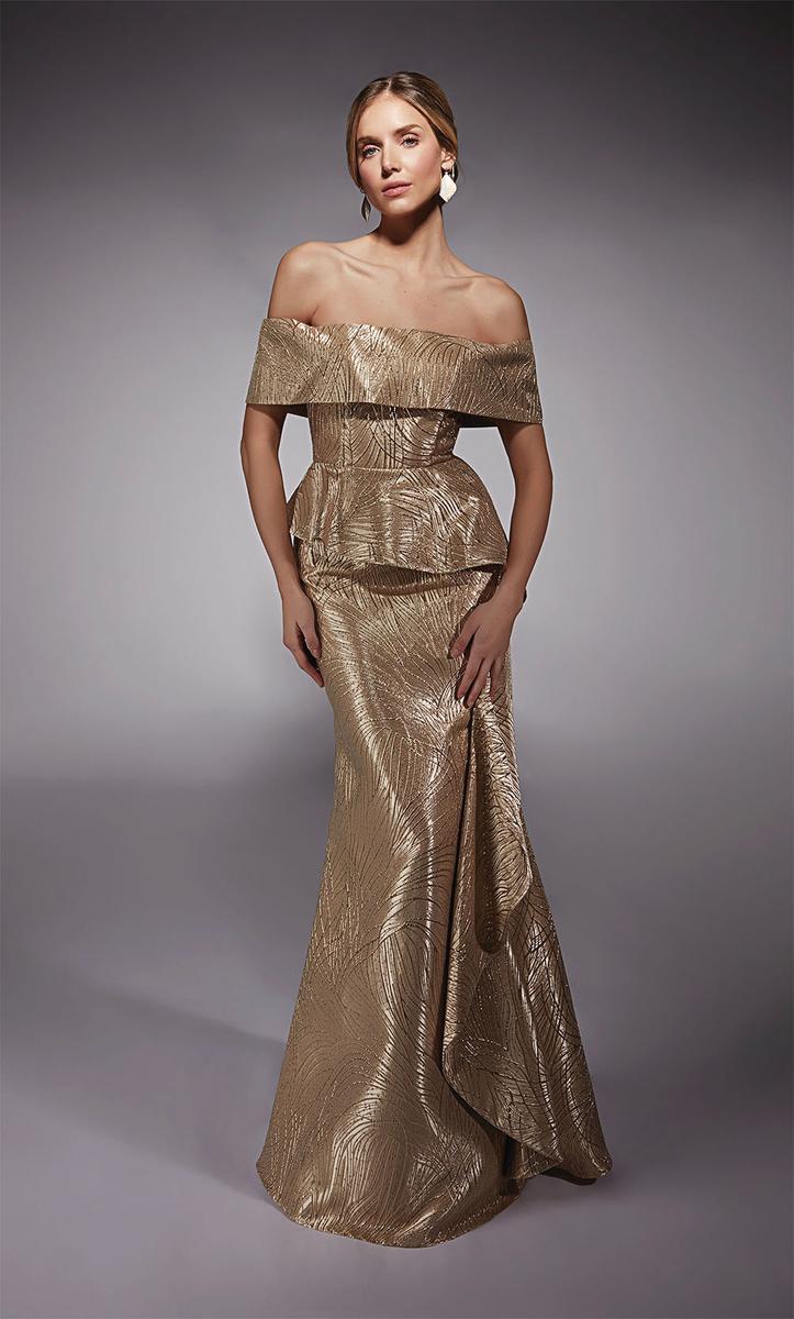 Alyce Black Label Dress 27759 - Gold