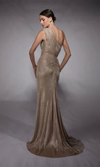 Alyce Black Label Dress 27763 - Sand/Silver