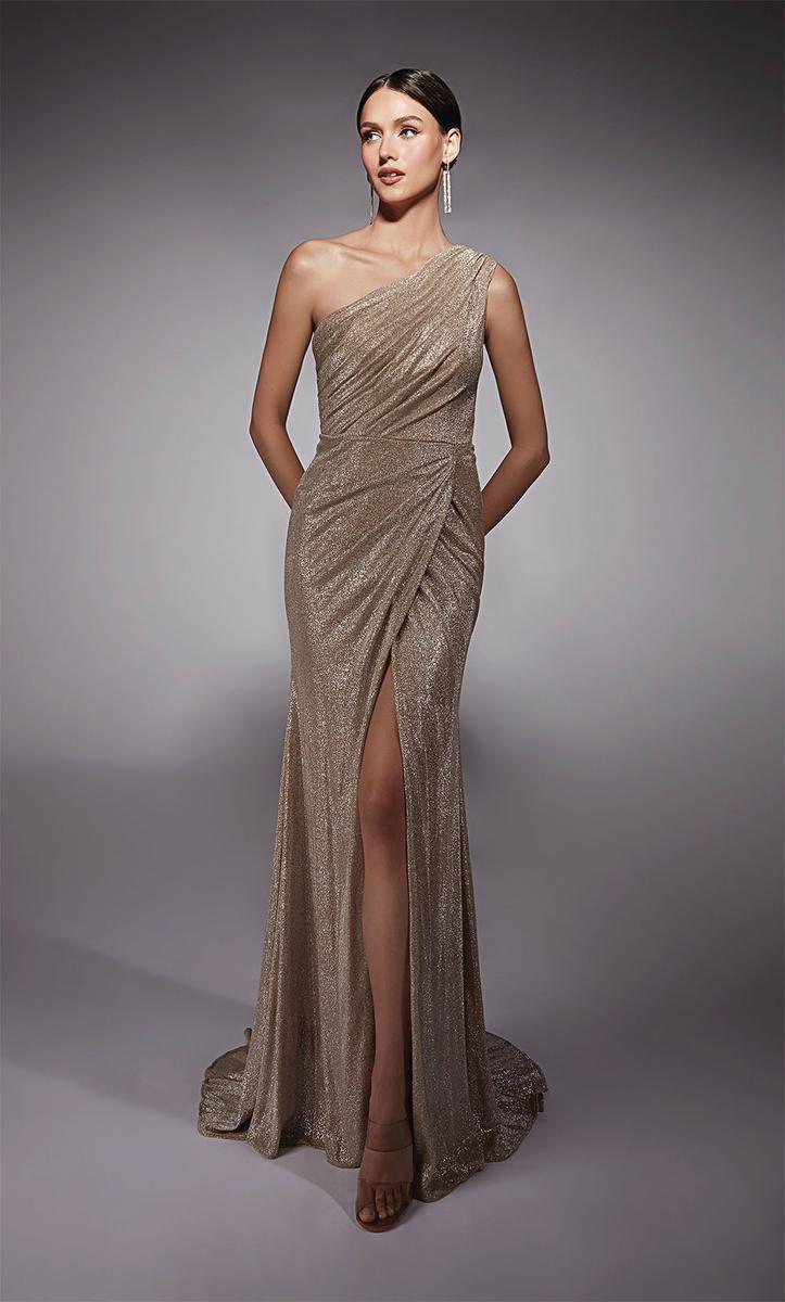 Alyce Black Label Dress 27763 - Sand/Silver