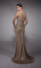 Alyce Black Label Dress 27763 - Sand/Silver